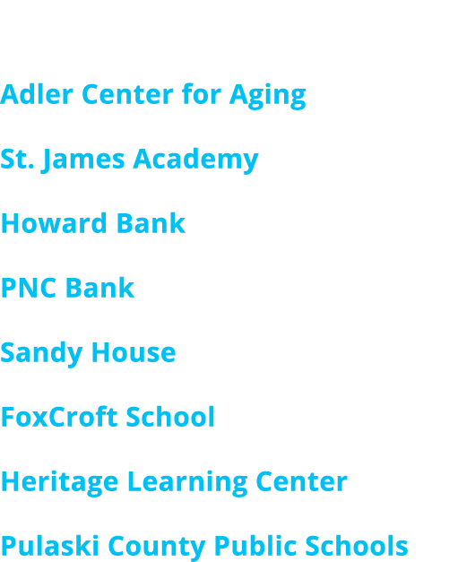 CLEAN AIR PROJECTS Adler Center for Aging St  James Academy Howard Bank PNC Bank Sandy House FoxCroft School Heritage   